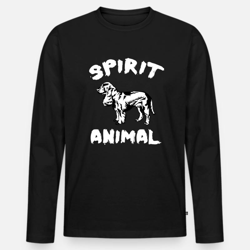 SPANIEL - Männer Premium Bio Langarmshirt - Schwarz