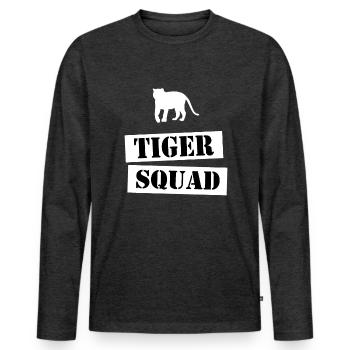 join the tiger squad - Men's Premium Organic Long Sleeve Shirt - heather anthracite - Front - Nico (187cm)