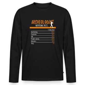 Ingrédients archéologues - T-shirt manches longues Premium bio Homme - noir - Devant - Nico (187cm)