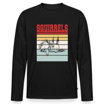 ÉCUREUILS - T-shirt manches longues Premium bio Homme - noir - Devant - Nico (187cm)