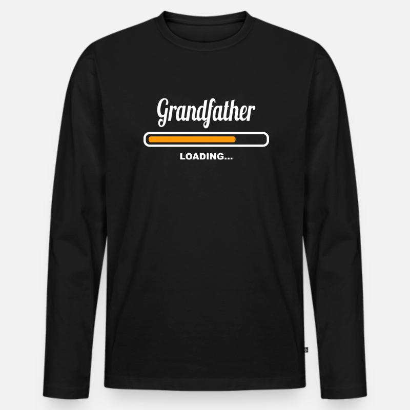 Grandfather Loading - Männer Premium Bio Langarmshirt - Schwarz
