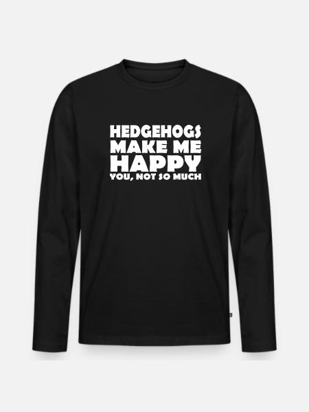 Funny Hedgehog Shirt - Men's Premium Organic Long Sleeve Shirt - black
