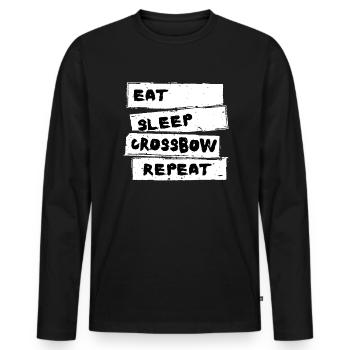 Crossbow - Besta Tshirt - Men's Premium Organic Long Sleeve Shirt - black - Front - Nico (187cm)