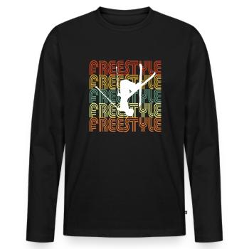 FREESTYLE - Men's Premium Organic Long Sleeve Shirt - black - Front - Nico (187cm)