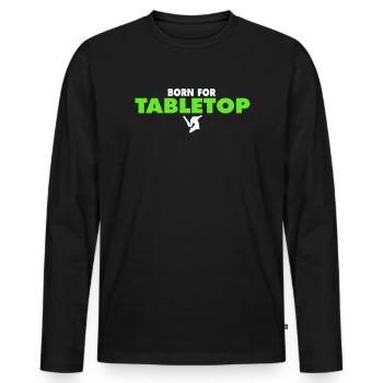 NÉ POUR LE THÉ DE TABLE - T-shirt manches longues Premium bio Homme - noir - Devant - Nico (187cm)