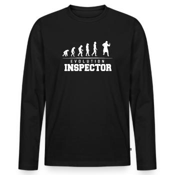 Inspector T-Shirt - Men's Premium Organic Long Sleeve Shirt - black - Front - Nico (187cm)