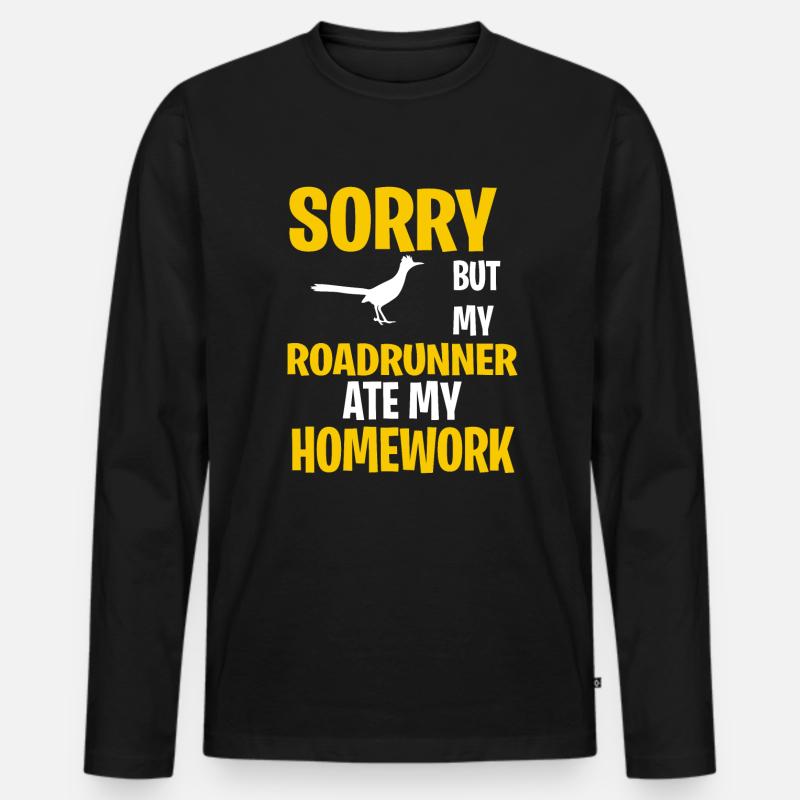 Funny Roadrunner Present Idea - Männer Premium Bio Langarmshirt - Schwarz