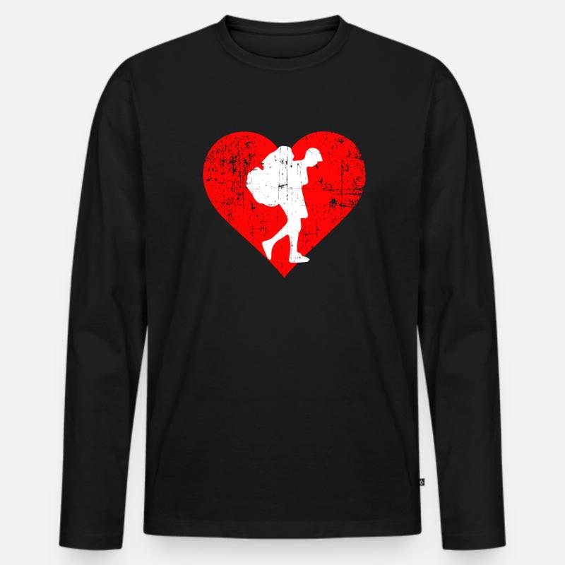 I LOVE CAMPING - Männer Premium Bio Langarmshirt - Schwarz