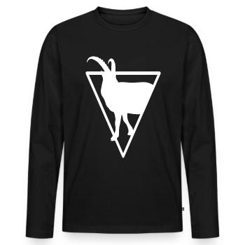 Triagnle - Goat - - Men's Premium Organic Long Sleeve Shirt - black - Front - Nico (187cm)