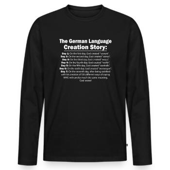 German language sarcasm funny teacher gift - Men's Premium Organic Long Sleeve Shirt - black - Front - Nico (187cm)