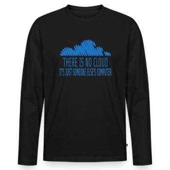 Informaticien Humour Sarcasme Dire Informatique PC - T-shirt manches longues Premium bio Homme - noir - Devant - Nico (187cm)