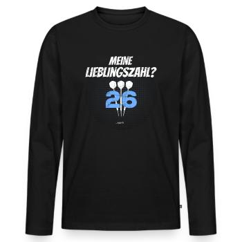 meine Lieblingszahl? 26 ... Nicht! - Männer Premium Bio Langarmshirt - Schwarz - Vorne - Nico (187cm)