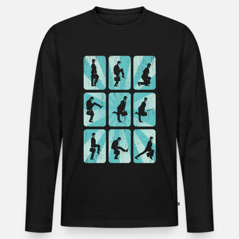 Grafik - Männer Premium Bio Langarmshirt - Schwarz