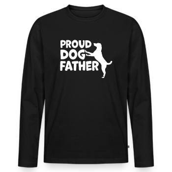proud dog father - T-shirt manches longues Premium bio Homme - noir - Devant - Nico (187cm)