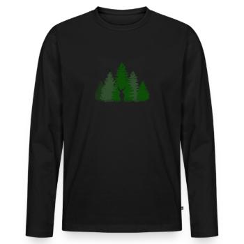 Hirsch Wild Natur Jagd Outdoor Geschenkidee - Männer Premium Bio Langarmshirt - Schwarz - Vorne - Nico (187cm)