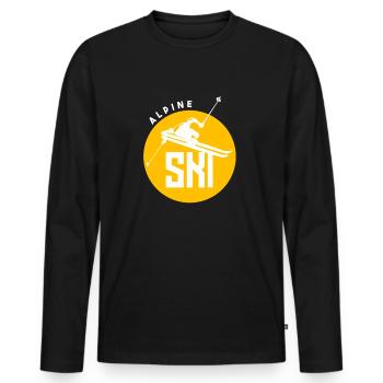 Alpine Ski - Männer Premium Bio Langarmshirt - Schwarz - Vorne - Nico (187cm)