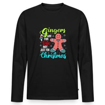 Gingers are for life not just for christmas - Männer Premium Bio Langarmshirt - Schwarz - Vorne - Nico (187cm)