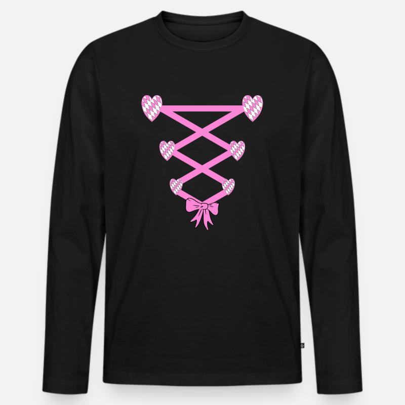 Volksfest Dirndl Ersatz - Männer Premium Bio Langarmshirt - Schwarz