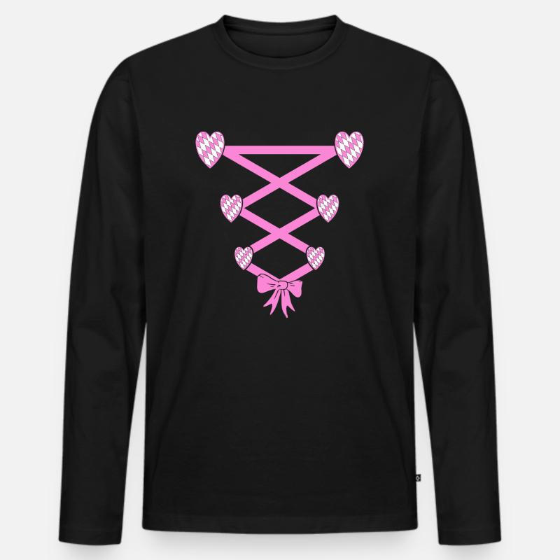 Volksfest Dirndl Ersatz - Männer Premium Bio Langarmshirt - Schwarz
