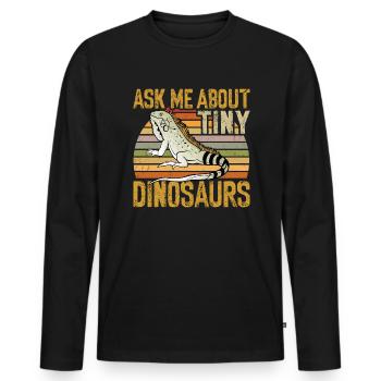 Leguan Eidechse Reptil Herpetologe - Männer Premium Bio Langarmshirt - Schwarz - Vorne - Nico (187cm)