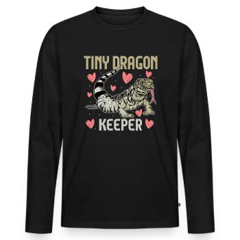 Tegu Eidechse Reptil Herpetologe - Männer Premium Bio Langarmshirt - Schwarz - Vorne - Nico (187cm)