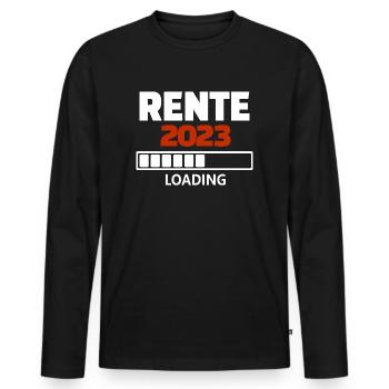 Rente 2023 loading - Männer Premium Bio Langarmshirt - Schwarz - Vorne - Nico (187cm)