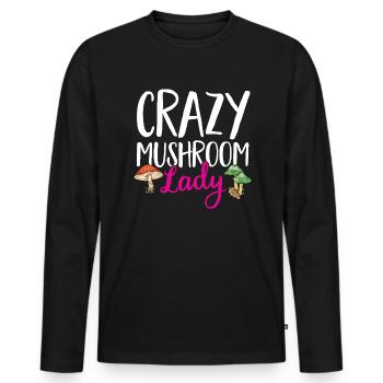 Pilzsuche Pilze Morcheln Pilzsammeln Nahrungssuche - Männer Premium Bio Langarmshirt - Schwarz - Vorne - Nico (187cm)