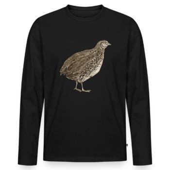 Quail Bird - Men's Premium Organic Long Sleeve Shirt - black - Front - Nico (187cm)