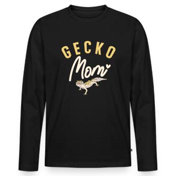Leopard Gecko Reptile Pet Gecko - Men's Premium Organic Long Sleeve Shirt - black - Front - Nico (187cm)