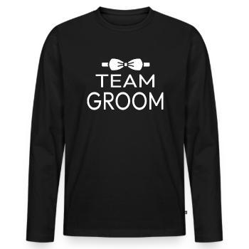 Wedding Wedding Engagement JGA Team Groom - Men's Premium Organic Long Sleeve Shirt - black - Front - Nico (187cm)