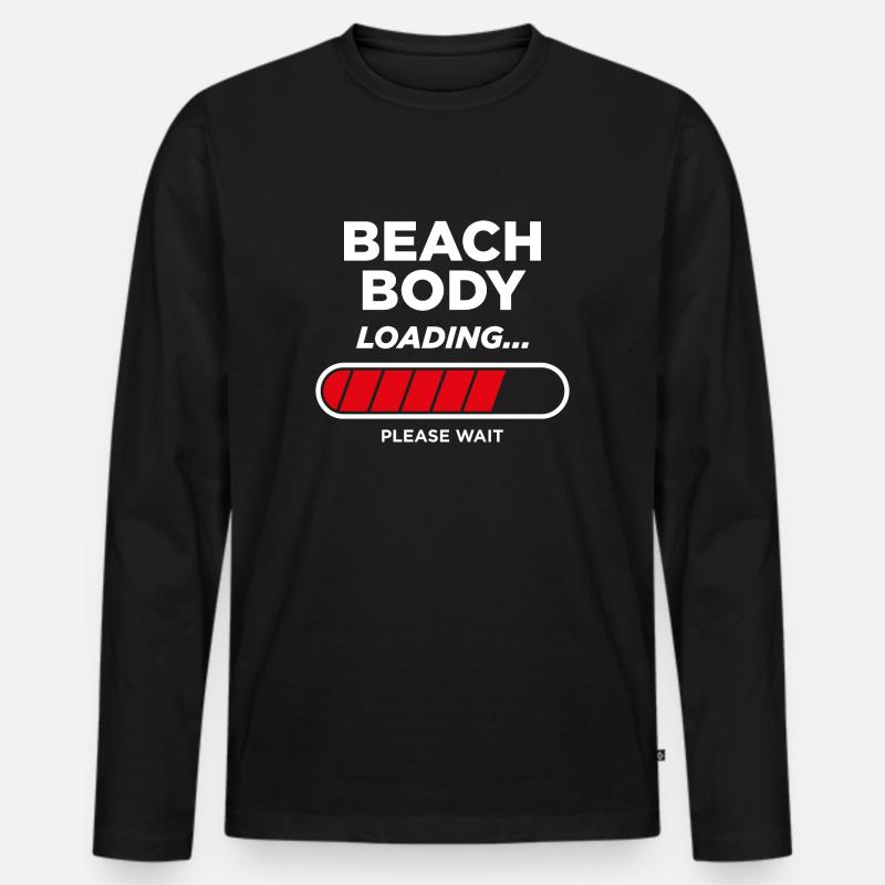 Strandkörper Laden - Männer Premium Bio Langarmshirt - Schwarz