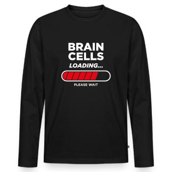 Belastung der Gehirnzellen - Männer Premium Bio Langarmshirt - Schwarz - Vorne - Nico (187cm)