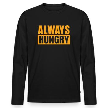 Always Hungry - Männer Premium Bio Langarmshirt - Schwarz - Vorne - Nico (187cm)