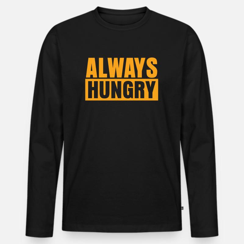Always Hungry - Männer Premium Bio Langarmshirt - Schwarz
