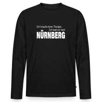 Therapie NÜRNBERG - Männer Premium Bio Langarmshirt - Schwarz - Vorne - Nico (187cm)
