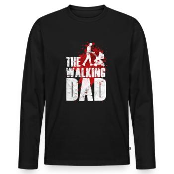 The Walking Dad - Männer Premium Bio Langarmshirt - Schwarz - Vorne - Nico (187cm)