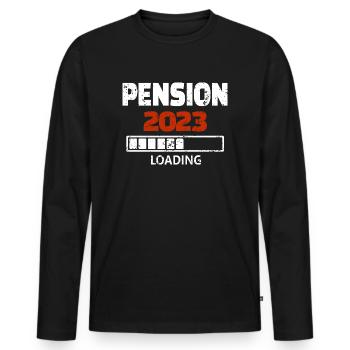 Pension 2023 Loading - Männer Premium Bio Langarmshirt - Schwarz - Vorne - Nico (187cm)