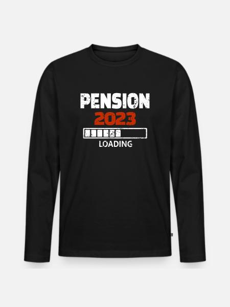 Pension 2023 Loading - Männer Premium Bio Langarmshirt - Schwarz