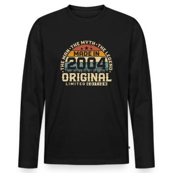 2004 Vintage Born Man Mythe Légende - T-shirt manches longues Premium bio Homme - noir - Devant - Nico (187cm)