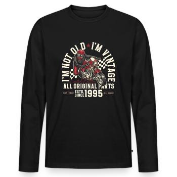1995 Vintage Motorcycle Birthday Gift - Men's Premium Organic Long Sleeve Shirt - black - Front - Nico (187cm)