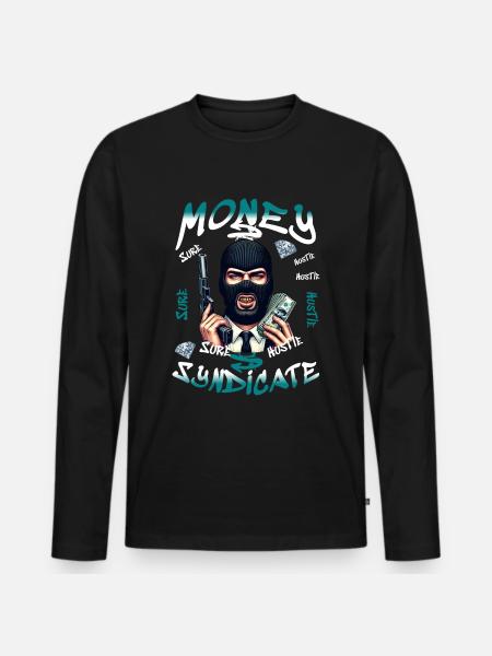 Money Syndicate - Men's Premium Organic Long Sleeve Shirt - black