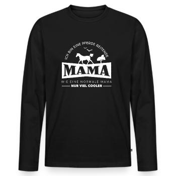 Pferde Shirt-Mama - Männer Premium Bio Langarmshirt - Schwarz - Vorne - Nico (187cm)