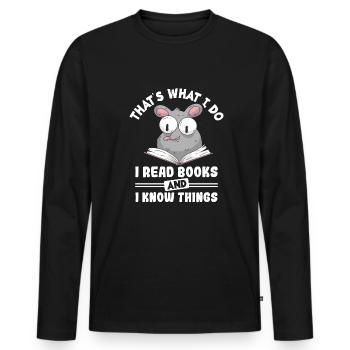 Lesen Leser - Männer Premium Bio Langarmshirt - Schwarz - Vorne - Nico (187cm)