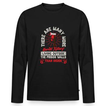 Film d’horreur Serial Killer - T-shirt manches longues Premium bio Homme - noir - Devant - Nico (187cm)