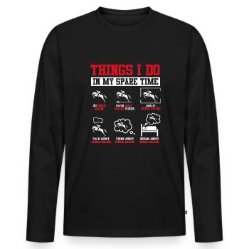 Pferderennen - Männer Premium Bio Langarmshirt - Schwarz - Vorne - Nico (187cm)