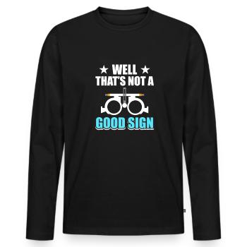 Optiker - Männer Premium Bio Langarmshirt - Schwarz - Vorne - Nico (187cm)