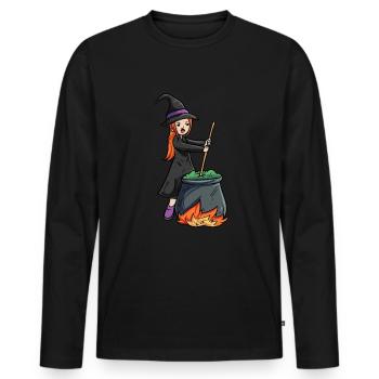 Witch Boiler - Men's Premium Organic Long Sleeve Shirt - black - Front - Nico (187cm)