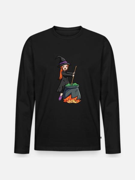 Witch Boiler - Men's Premium Organic Long Sleeve Shirt - black