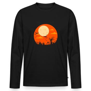 Fliegende Fledermäuse - Männer Premium Bio Langarmshirt - Schwarz - Vorne - Nico (187cm)