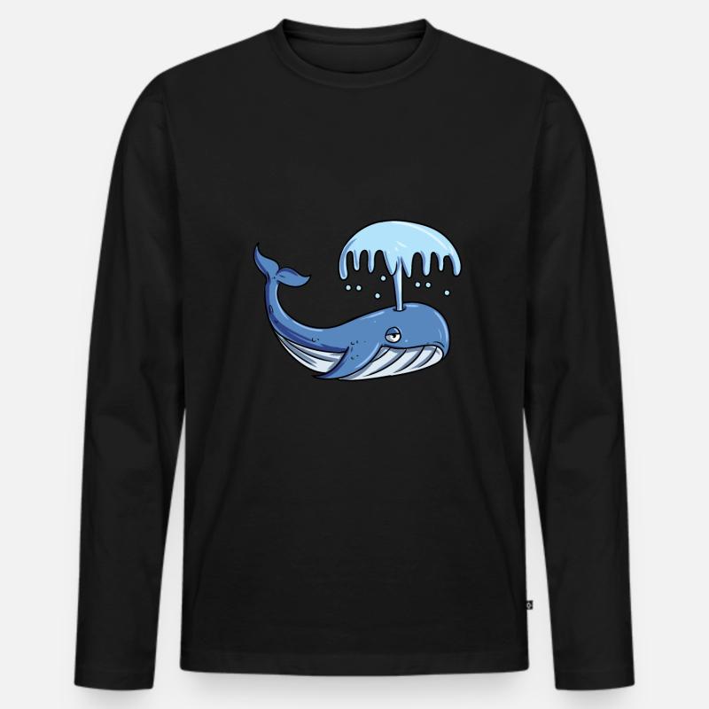 Blauwal - Männer Premium Bio Langarmshirt - Schwarz